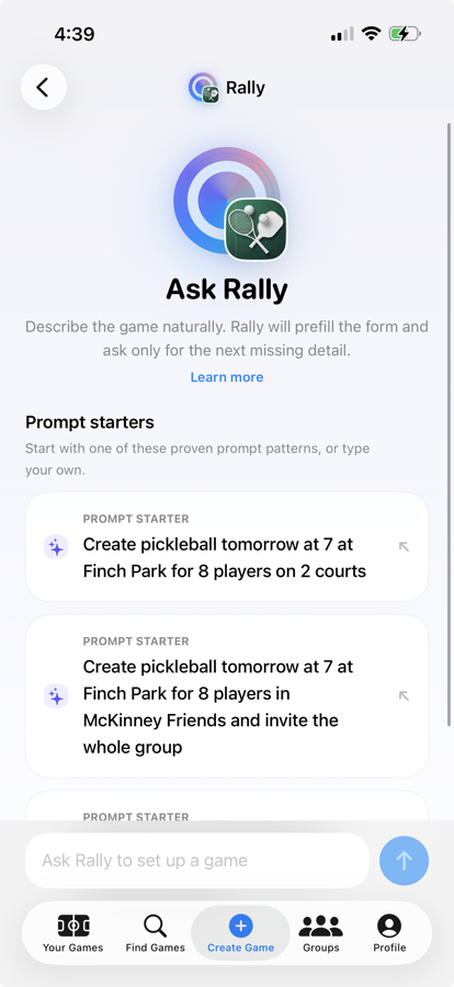 Rally helping create a game in Serve Sports